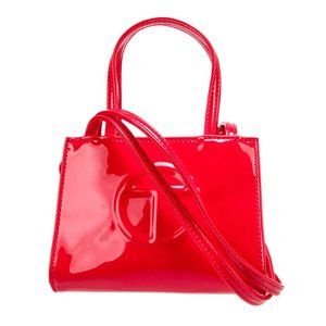 NEW! TELFAR Small Red Patent Shopping Bag
